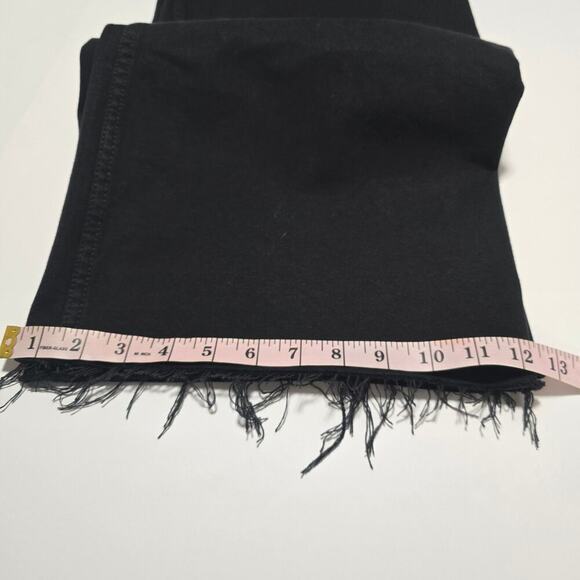 Zara Women’s Black Wide Leg Raw Hem High waisted Jeans Size 8 Boho Grunge Y2K - Picture 6 of 8